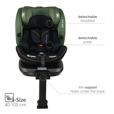 ΚΑΘΙΣΜΑ ΑΥΤΟΚΙΝΗΤΟΥ I-APEX I-SIZE 360° 40-150cm GREEN