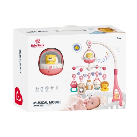MUSICAL MOBILE PINK WITH LIGHT, BLUETOOTH AND REMOTE CONTROL