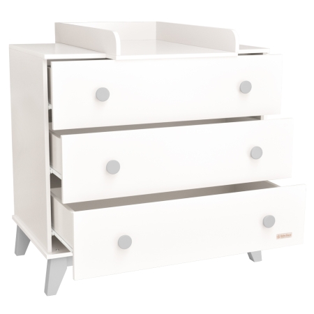 CHEST OF DRAWERS-CHANGING TABLE WHITE