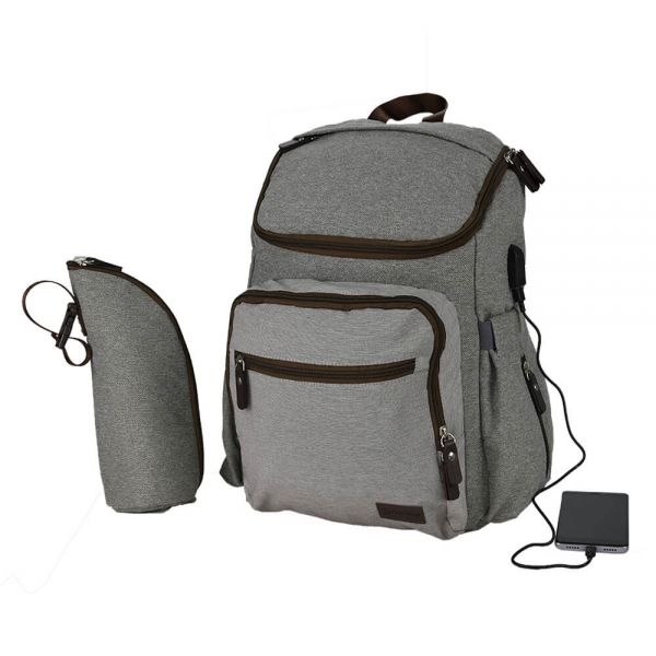 Τσάντα πλάτης - Αλλαξιέρα με USB Pure 590-182 - image 590-182-1-600x600 on https://www.bebestars.gr