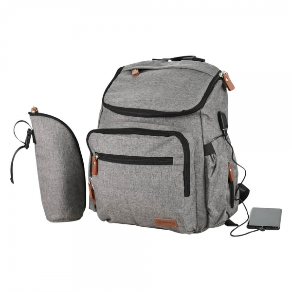 Τσάντα πλάτης – Αλλαξιέρα με USB Grey 590-186 - image 590-186-1_original-600x600 on https://www.bebestars.gr