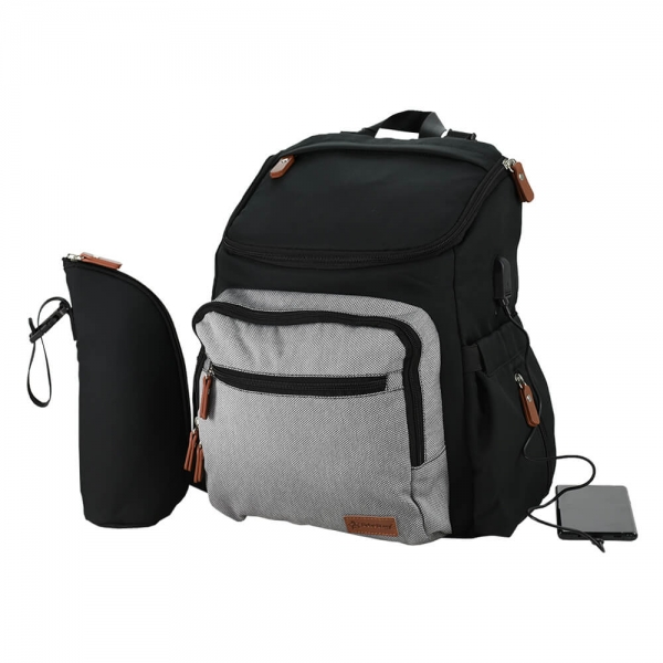 Τσάντα πλάτης – Αλλαξιέρα με USB Moon Grey 590-189 - image 590-189-2_original-600x600 on https://www.bebestars.gr