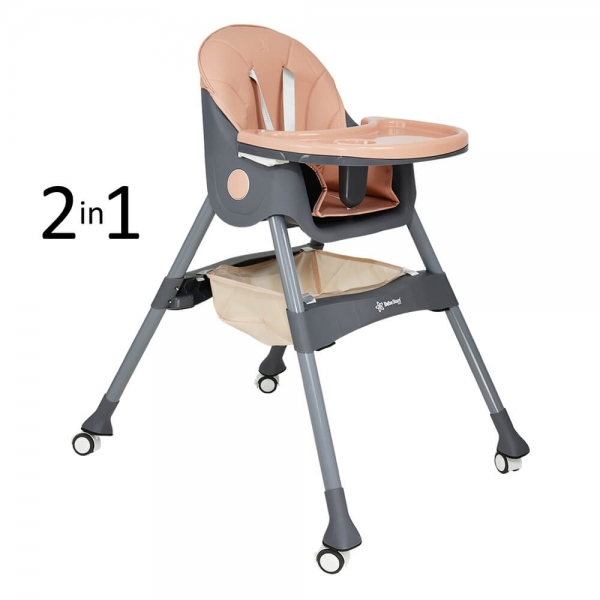 High chair Cozy 2 in 1 Peach 897-185 - image 897-185-600x600 on https://www.bebestars.gr
