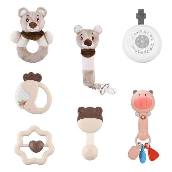 Gift Set 7pcs Teddy Bear with night lamp & music 60-117 - image 60-117-600x600 on https://www.bebestars.gr