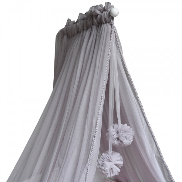 Κουνουπιέρα κρεβατιού με pom-pom Grey 603-186 - image 603-186-600x600 on https://www.bebestars.gr