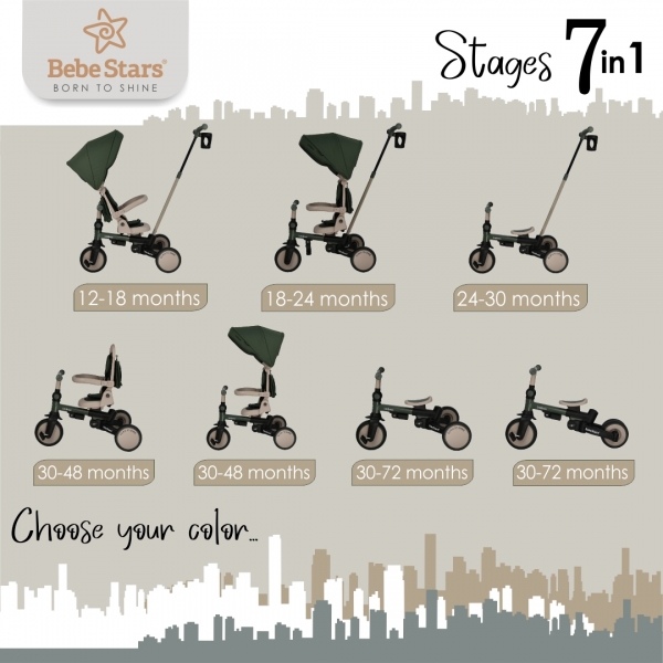 Ποδηλατάκι τρίκυκλο Urban 7in1 Smoked Grey 822-186 - image 822--600x600 on https://www.bebestars.gr