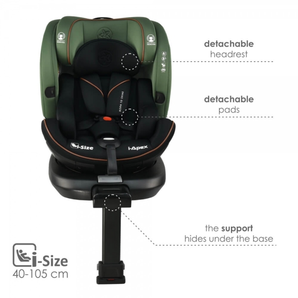 Κάθισμα Αυτοκινήτου i-Apex i-Size 360° Green 916-176 - image 916-176-2-600x600 on https://www.bebestars.gr