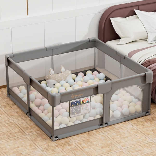 Πάρκο για μωρά τετράγωνο 150x150cm Playzen Grey 880-100 - image 880-100-11-600x600 on https://www.bebestars.gr