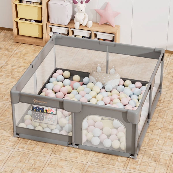 Πάρκο για μωρά τετράγωνο 150x150cm Playzen Grey 880-100 - image 880-100-6-600x600 on https://www.bebestars.gr