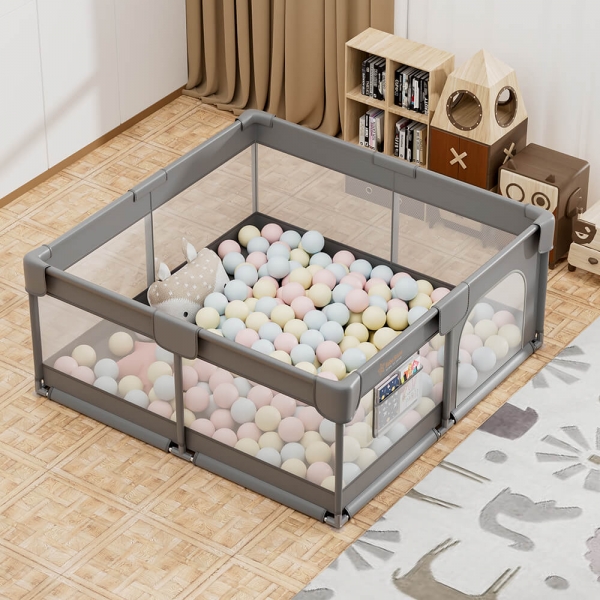 Πάρκο για μωρά τετράγωνο 150x150cm Playzen Grey 880-100 - image 880-100-9-600x600 on https://www.bebestars.gr