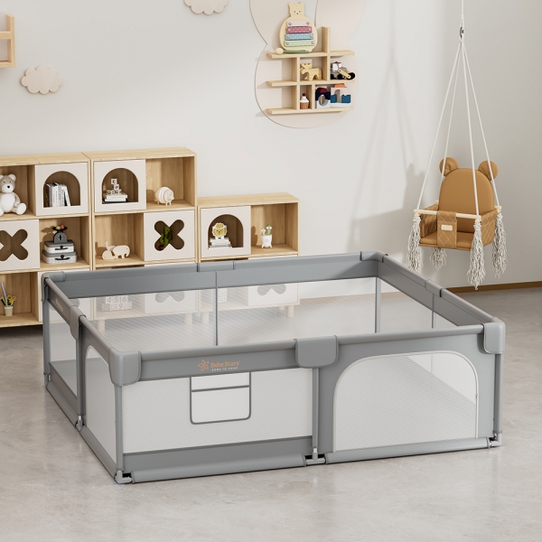 Πάρκο για μωρά ορθογώνιο 180x200cm Playzen Grey 880-200 - image 880-200-5-600x600 on https://www.bebestars.gr