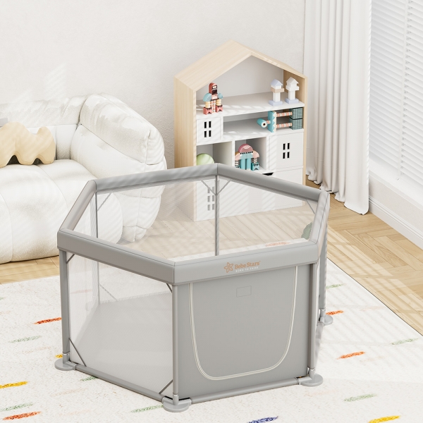 Παρκοκρέβατο Πολύγωνο Nestilo Grey 889-100 - image 889-100-2-600x600 on https://www.bebestars.gr